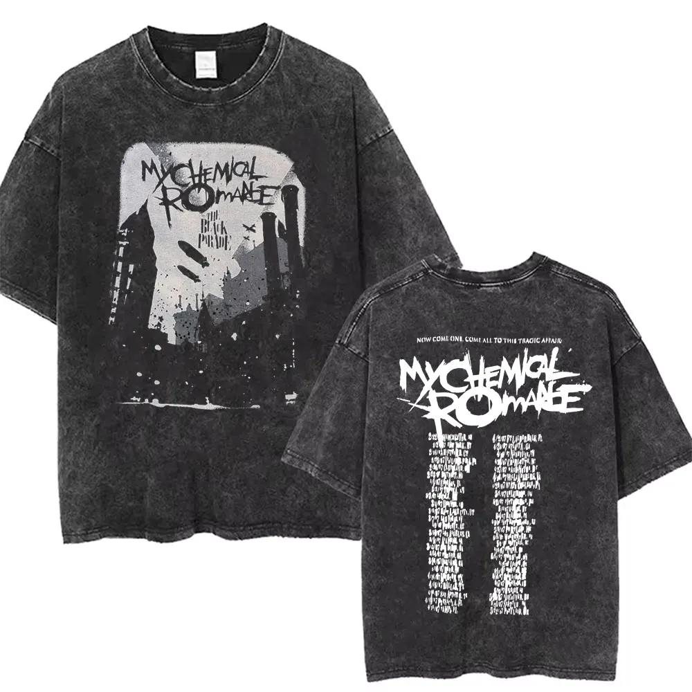 Музыкальная группа My Chemical Romance Музыкальный Чехол Стираемая Винтажная Футболка с Принтом Мужская Женская Панк Эмо Рок Оверсайз Футболки с Коротким Рукавом