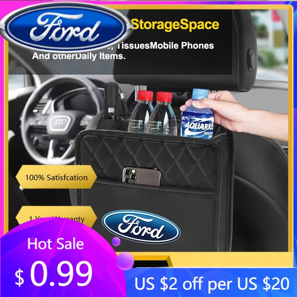 New 2026 Car Sticker For Ford Car Seat Back Storage Bag Tablet Phone Drink Snack Umbrella Organizer Box For Ford Ranger ST Focus