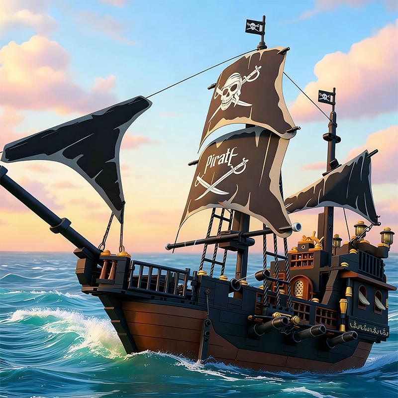 Конструктор Гигантский Пиратский Корабль Средневековый Скелет Корабль-Призрак Модель Детские Игрушки Настольное Украшение Рождественский Праздничный Подарок