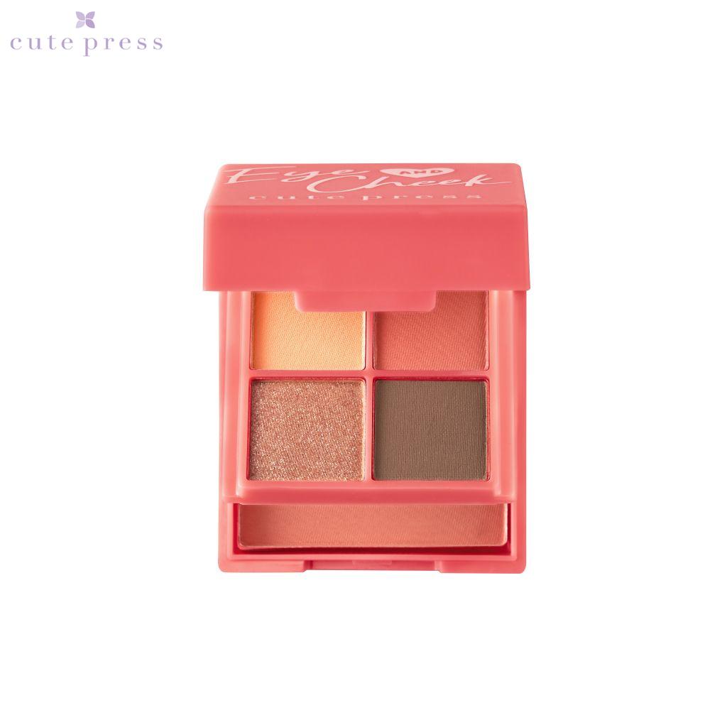 Cute Press Мини-палитра румян и теней Eye & Cheek Mini Palette - тайский косметический макияж