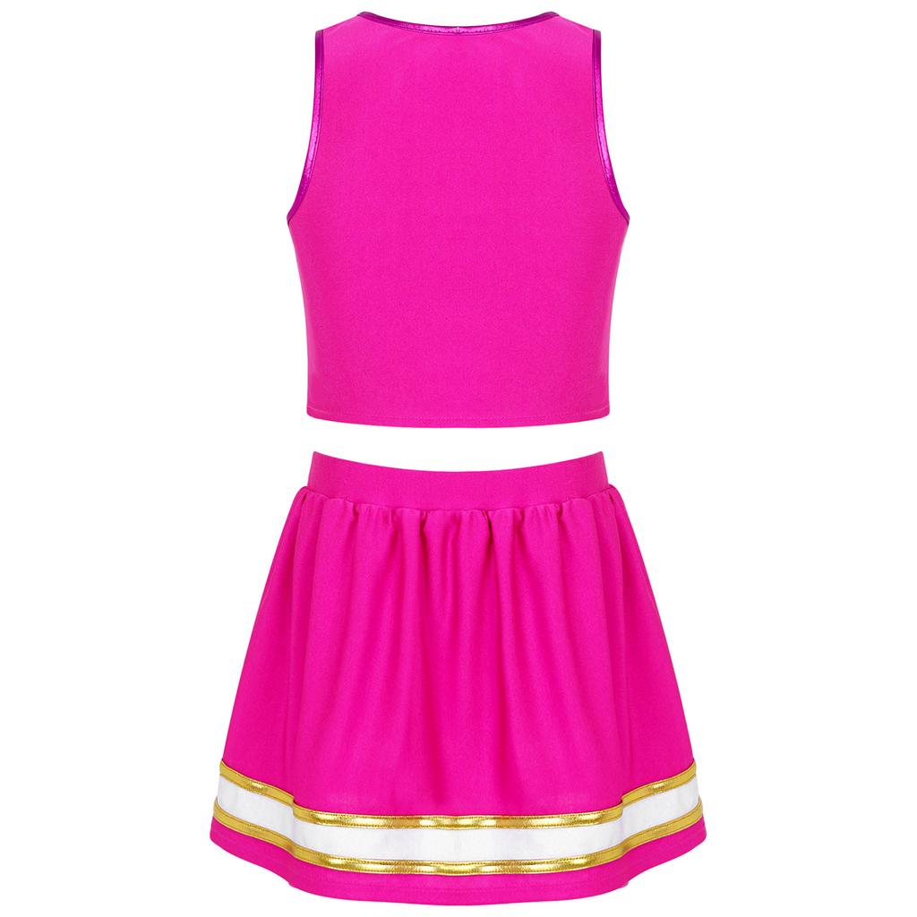 Детский школьный костюм лидера поддержки для девочек, наряд на Хэллоуин для девочек, форма поддержки, 2 предмета, нарядное платье для косплея