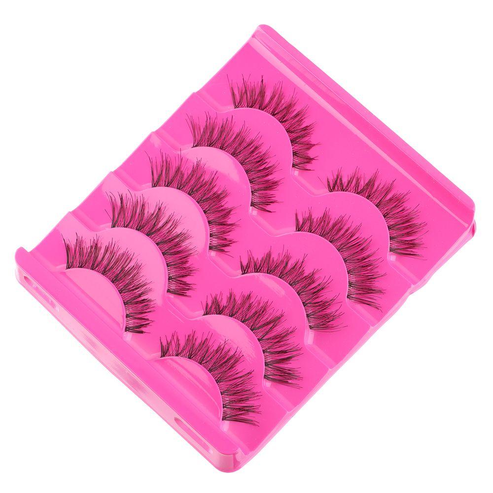 5 Pairs Beauty Makeup Black Cross Thick False Fake Eyelashes Eye Lashes Extension