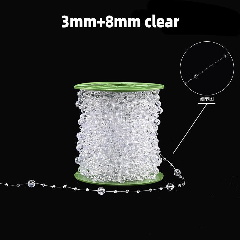 5m Artificial Pearl Beads Chain for Bouquet Gift Packaging Wedding Party Decor DIY Jewelry Craft Clothing Sewing Accessories