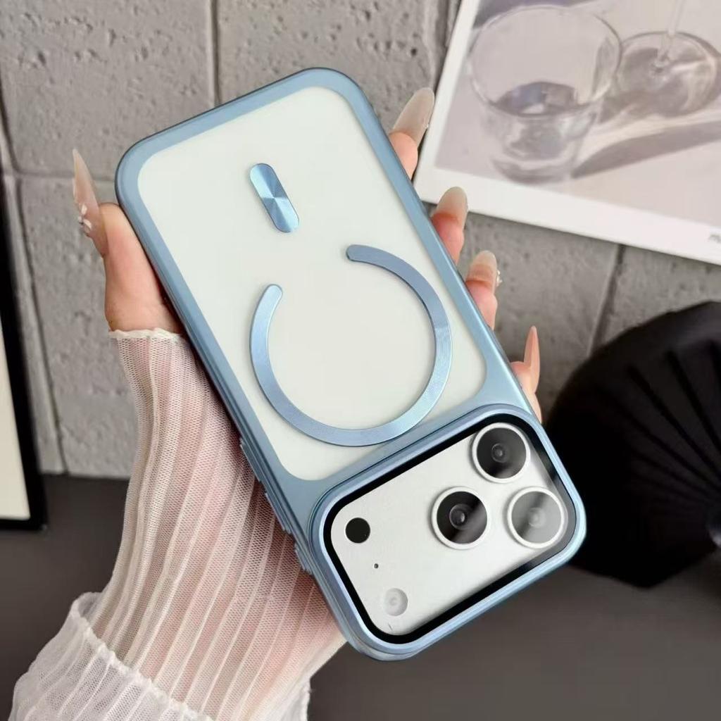 Гальванизированный держатель для пленки на линзу из ПК, подходит для iPhone18promax, магнитный чехол для мобильного телефона, Apple 17 прозрачный 16 противоударный.