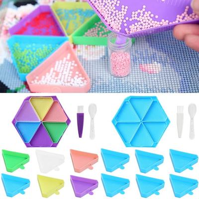 DIY Поднос для алмазной мозаики шестиугольный, Контейнер для хранения сверл, Сортировочный поднос для бисера вышивки, Большая емкость
