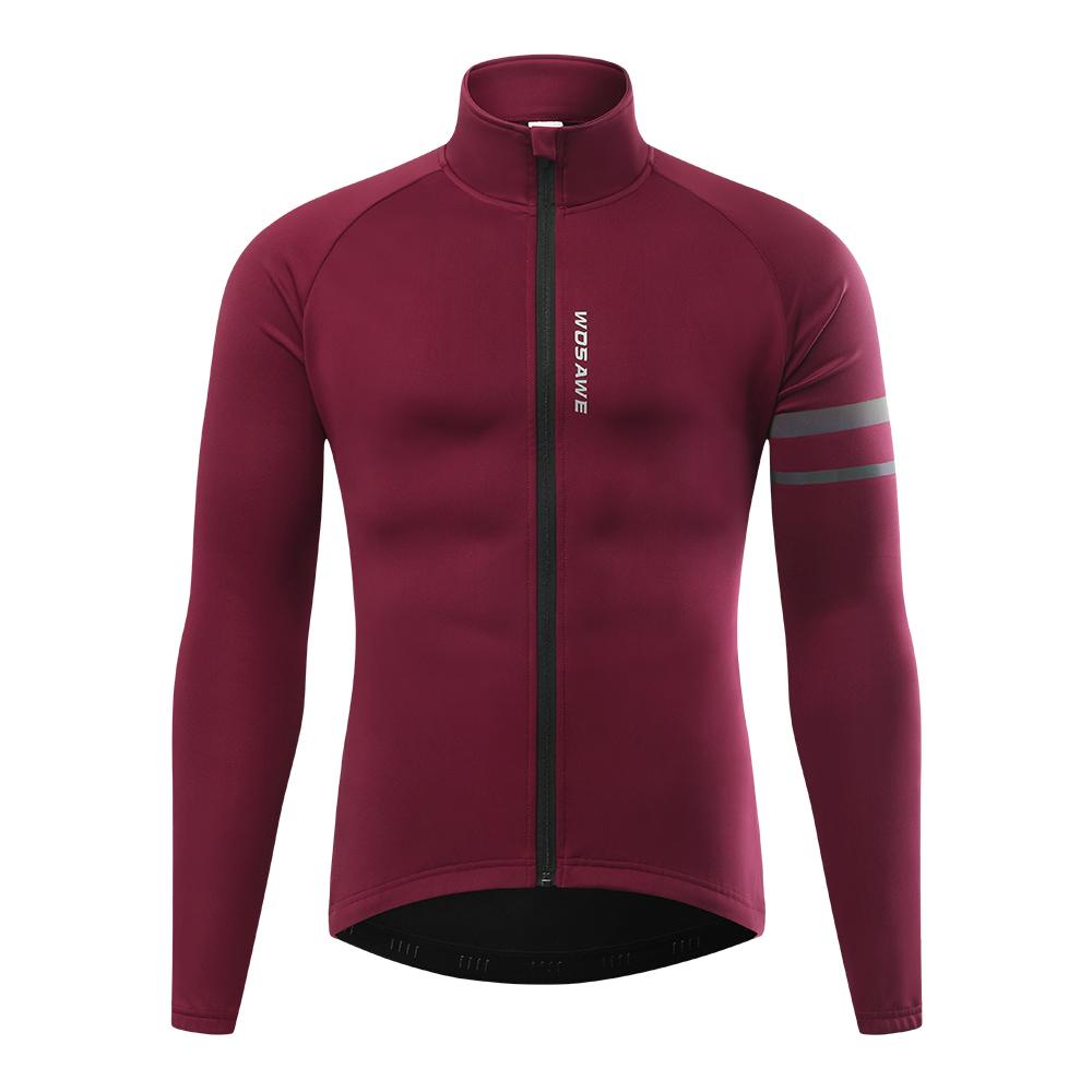 Cycling Jerseys WOSAWE Winter Thermal Fleece Warm Coat Tops