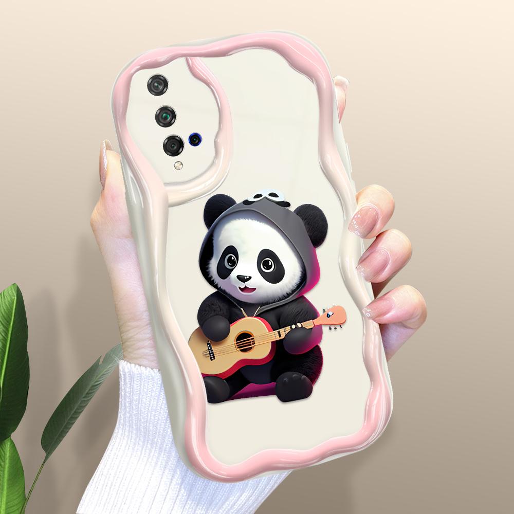 Cute Cartoon Pattern Cream Texture Casing Wavy Edge Soft Silicone Cover Phone Case for Huawei Honor Infinix Tecno iPhone