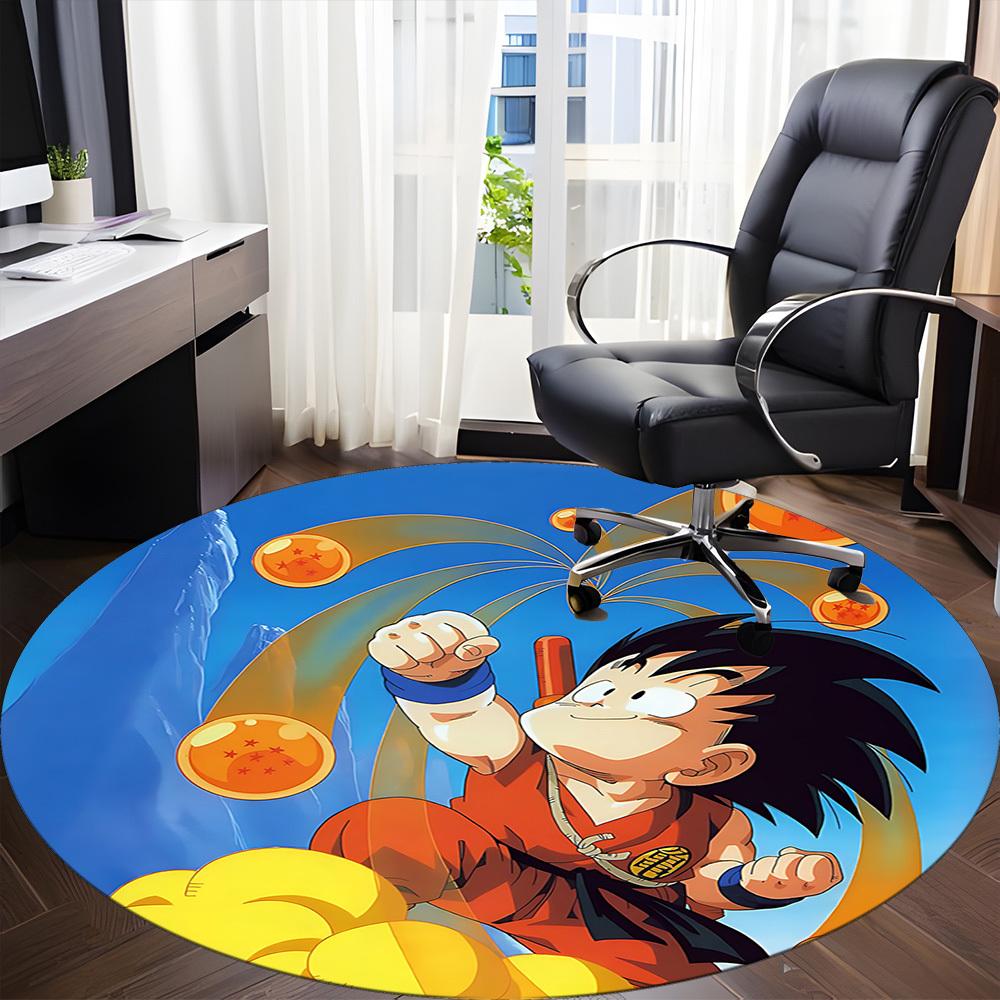 1pcDragon Ball Z Goku Office Round Area Rug, Indoor Mat Suitable For Office, Bedroom Living Room Home Decor, Room Deco,  Offic a0928101