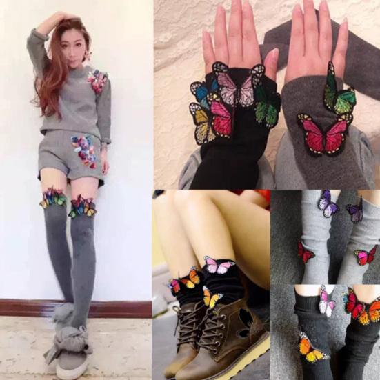 10 шт./компл. в форме бабочки, одежда, швейная нашивка, наклейки, аппликация, декор одежды