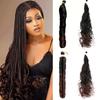 Synthetic Long Curly Box Braids Hair Extensions Natural Looking Loose Crochet Wig For Women Cosplay Party Wear