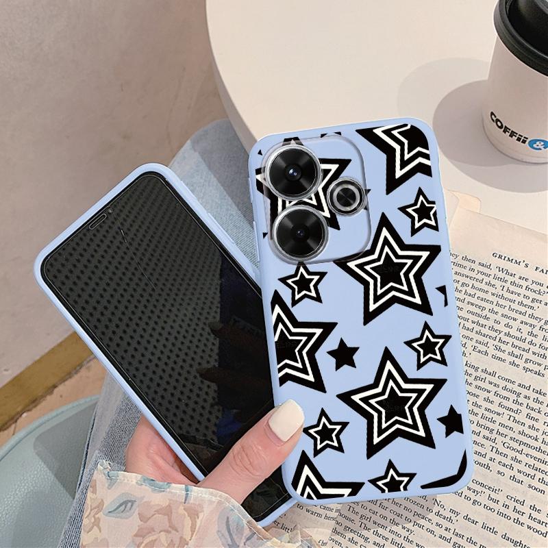Мягкий силиконовый чехол с классным принтом звезд для Samsung A55 A35 M35 S24 Xiaomi Redmi Note 13 Pro 14 Poco C65 iPhone Huawei Honor Realme Camera Противоударный чехол