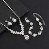 Rhinestones Necklace Earring Bracelet Set Shiny Wedding Jewelry Set Bridal Jewelry Set  Party