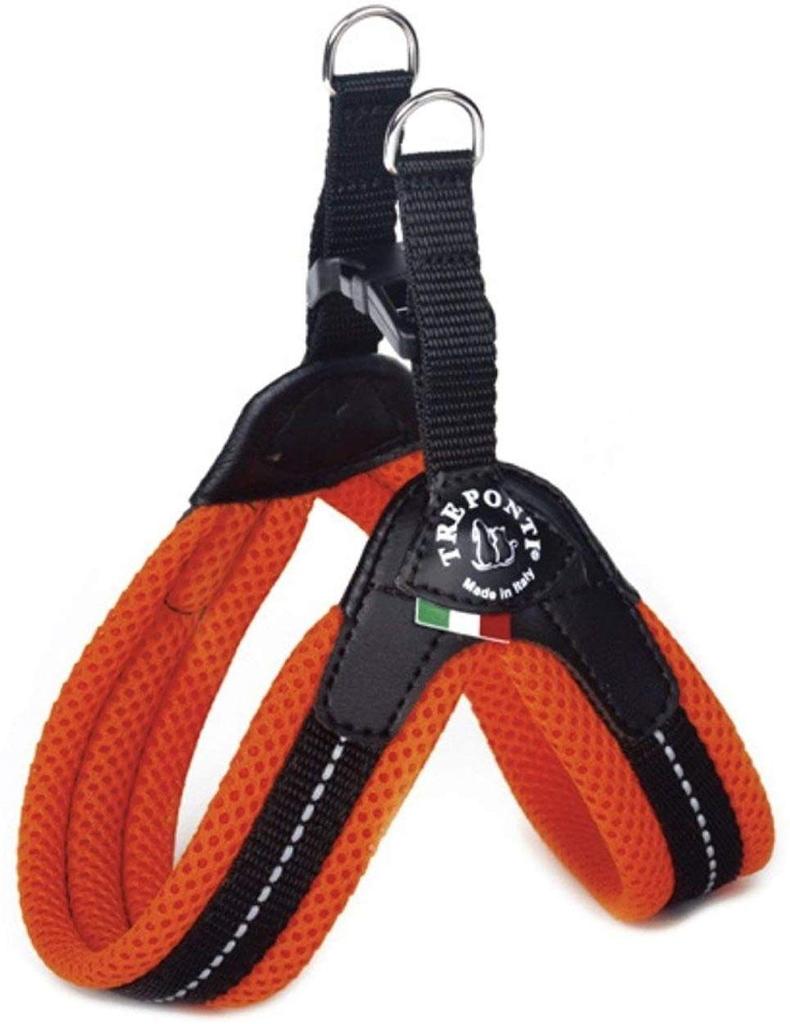 TRE PONTI Шлейка с мягкой сеткой, амортизирующая, дышащая для собак Размер Оранжевый (Маленькие собаки) 2.5
