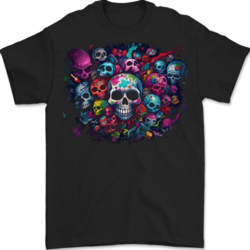 Lots Of Skulls Unisexs TShirt 100 Cotton
