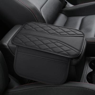 Накладка на подлокотник автомобиля из кожи наппа — нескользящая, износостойкая, с чехлом для хранения.