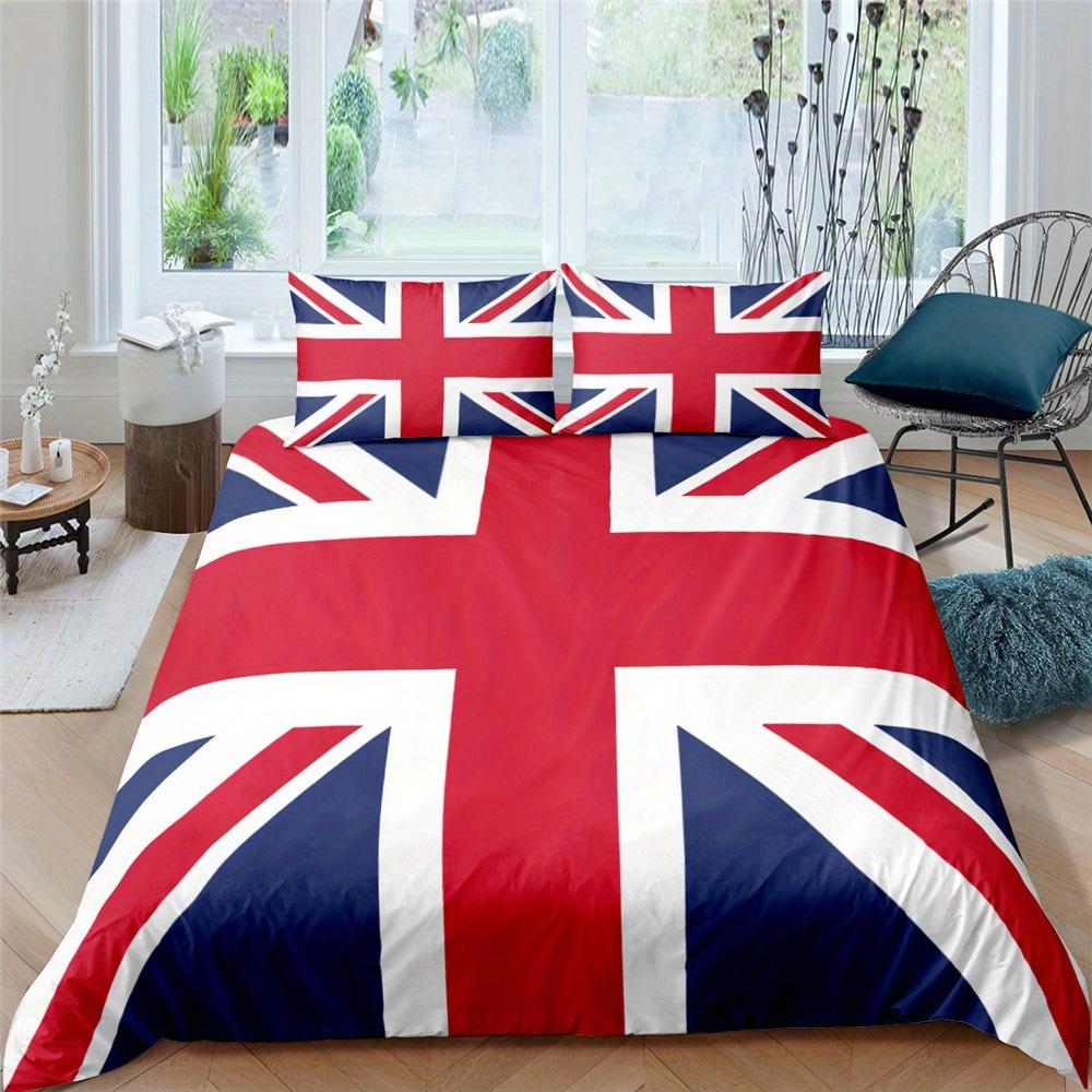 Simple British British Expired Three-Piece Digital Printing Quilt Cover Bedding Home Textiles