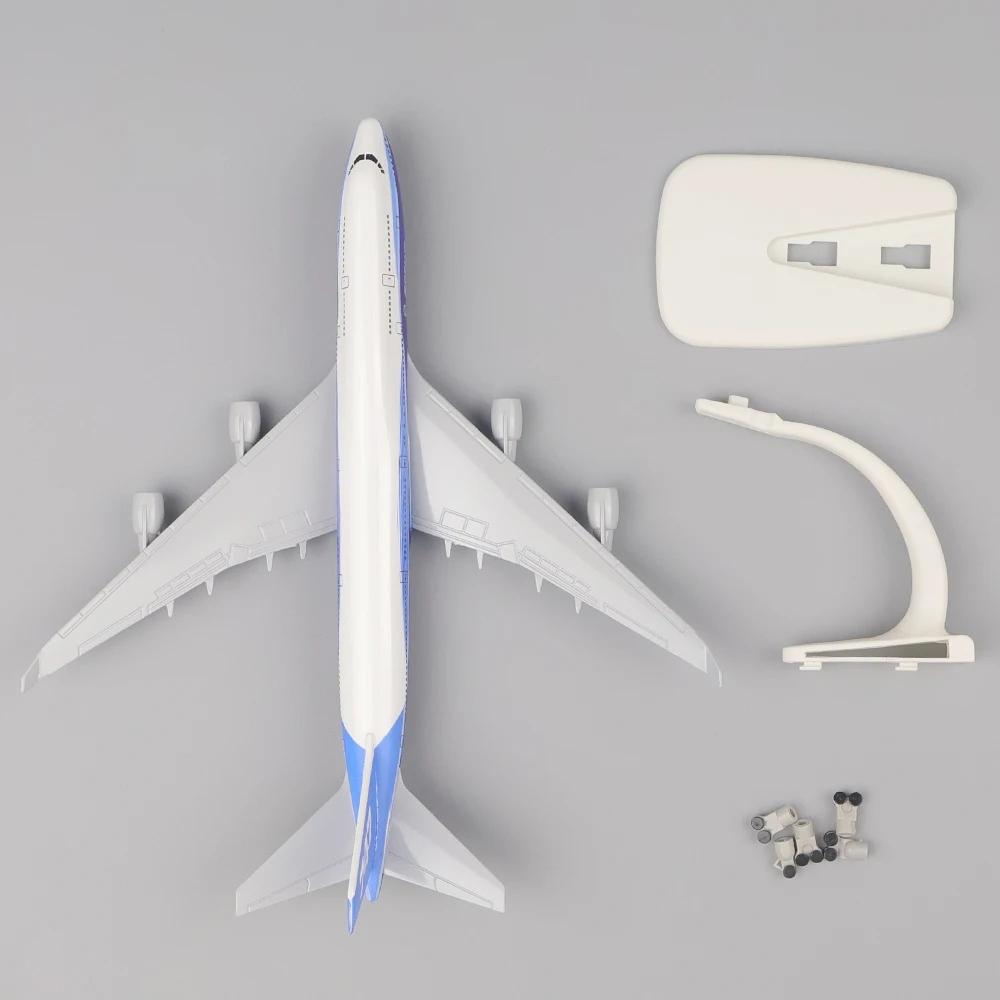 20 см Оригинальная модель самолета B747 Реплика из сплава Сувенирный самолет Подарок с подставкой для колес Коллекционный для любителя авиации