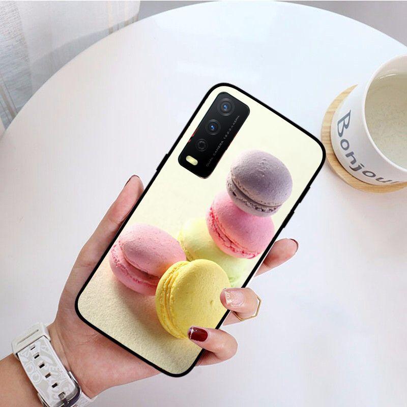 Чехол для телефона Funda Dessert macarons для vivo Y31 Y30 Y33S Y11S Y12S Y17 Y20 Y20S Y21S Y1S Y53S Y15 Y19 Y91C V23 5G, чехлы