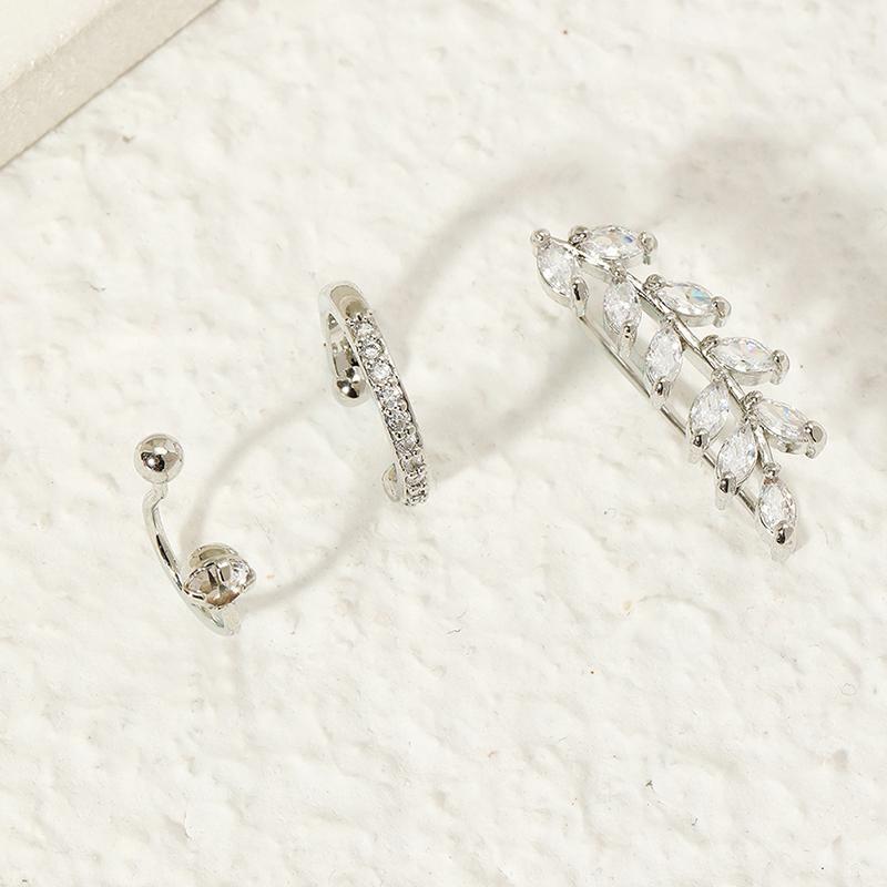 3 шт./компл., богемная мода, нежные серьги-каффы с кристаллами и цирконами, серьги-гвоздики для женщин, ювелирные изделия, подарок