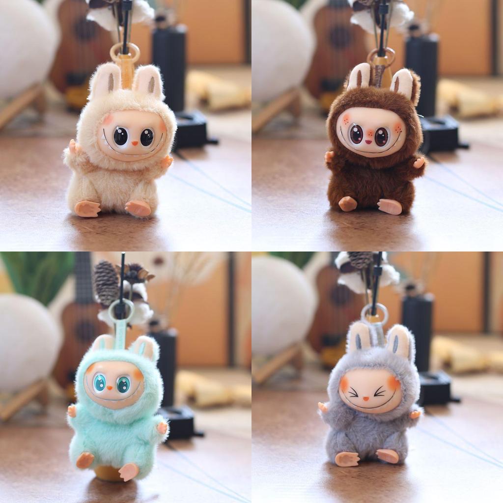 Labubu Plush Keychain Super Soft Pp Cotton With Rotating Head For Kids Gift