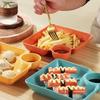 Plastic Dumpling Plate With Sauce Compartment Square Snack Cookie Platter Food Tray Dish Tableware Kitchen Plates