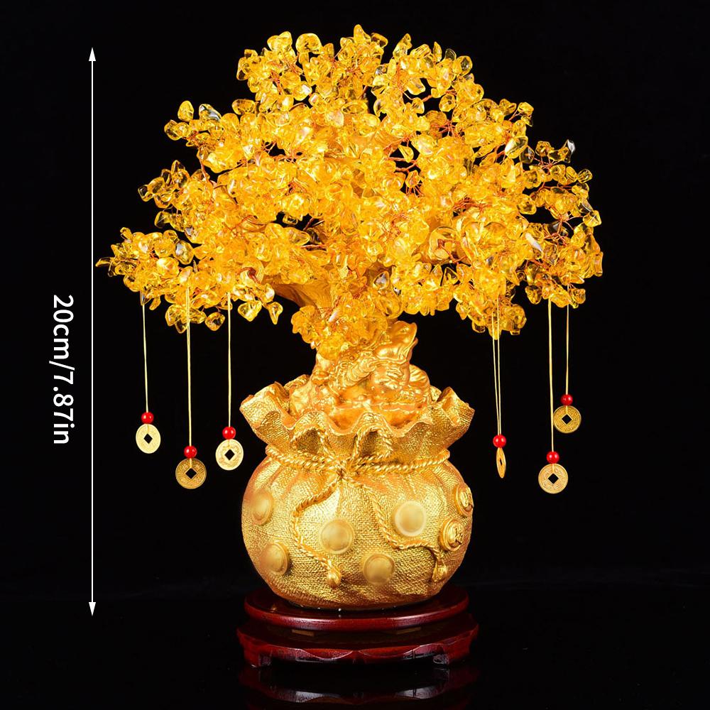 1PC Natural Crystal Fortune Tree Money Bag Tree Money Tree Business Craft Gift Decoration