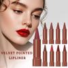 Быстросохнущий карандаш для губ Многофункциональная помадная помада Доступна в 9 оттенках, бархатные помады плохо растушевываются