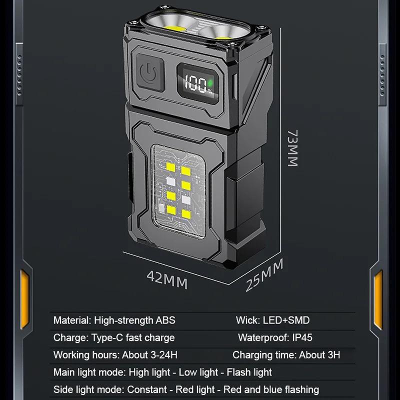 2025 New LED Flashlight Strong Light Side Light COB Long-lasting Ultra Bright Portable Warning Light Outdoor Lighting Work Light