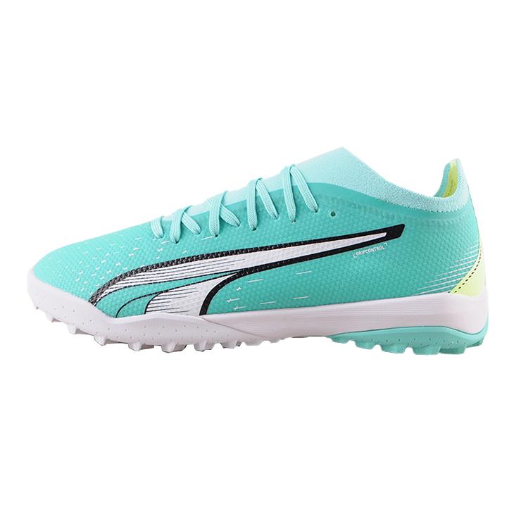 Puma Match Ultra Round Toe Lace-Up TT (Rubber Studs) Artificial Turf Firm Ground Fabric Football Shoes Men Football Shoes Mint-Green 107220-03