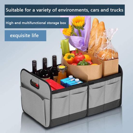 Органайзер для багажника, складной ящик для хранения, большая вместимость, несколько отделений, водонепроницаемый складной чехол для багажника автомобиля