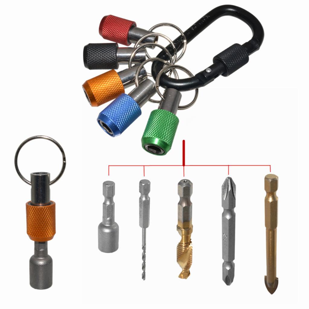 Держатель для бит, брелок, 5 шт., шестигранный хвостовик 1/4, ударная дрель, брелок, быстросменный держатель, адаптер для дрели