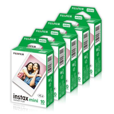 Оригинальная пленка Fujifilm Instax Mini, 50 листов, JP1, с очистителем для линз HAKUBA (50 листов [JP1 x 5 коробок])