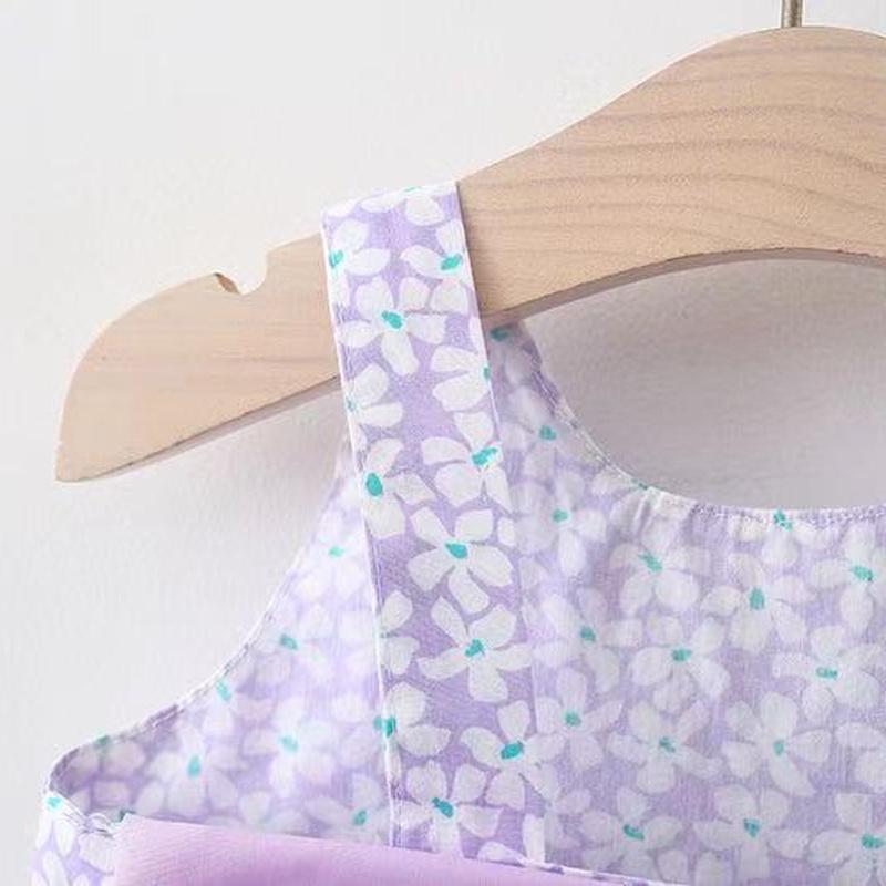 Платье для маленьких девочек, летняя детская одежда, шляпа на бретельках с милым бантом и цветочным принтом, майка, юбка