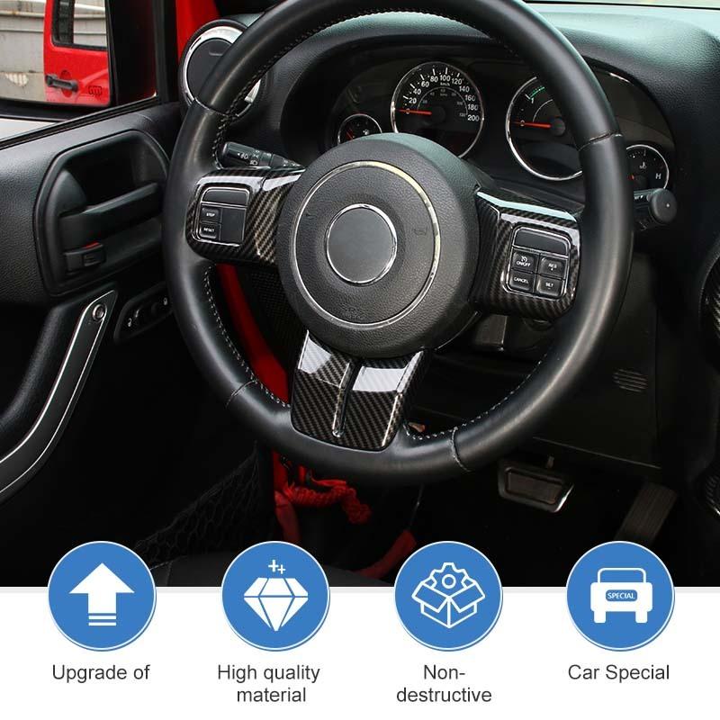 Dashboard Central Control Steering Wheel Co-pilot Handle Decoration Interior Kit Fit for Jeep Wrangler JK 2011-2017 Car Accessories