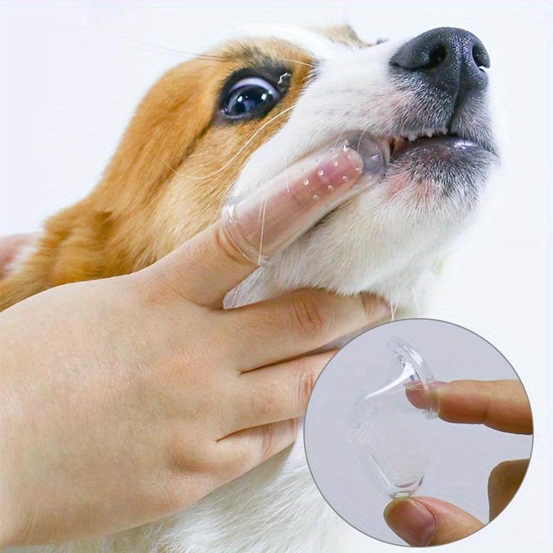 3pcs Pet Finger Toothbrush for Dogs and Cats - Ultra Soft Silicone Bristles Gently Remove Tartar and Bad Breath - Manual for Small and Large Pets
