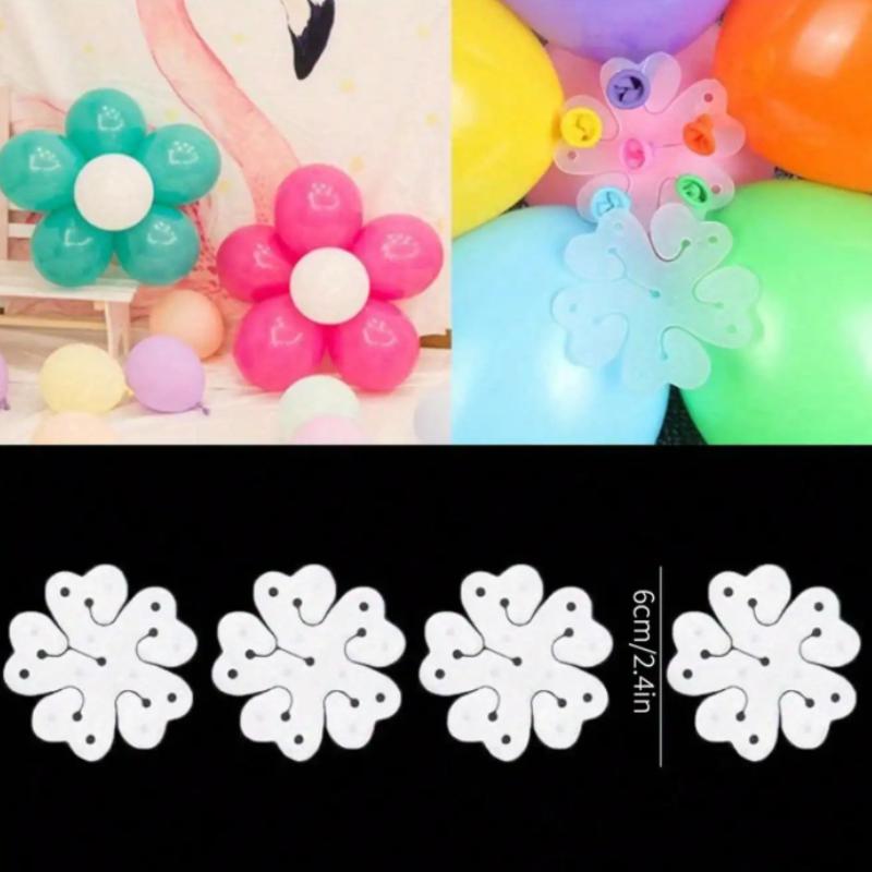 10Pcs Flower Shape Balloon Clips for Balloon Arch Plastic Balloon Connector for Birthday Wedding Valentine's Day Party Decor