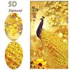 5D Golden Peacock Diamonds Chinese Word Good Luck Peacock Home Decoration