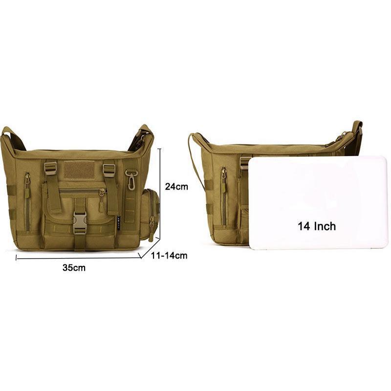 14-дюймовая сумка через плечо для ноутбука формата А4, военная тактическая военная сумка-мессенджер Molle, спортивная сумка через плечо