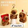 Capybara Capybara Key Ring Snacks French Fries Animal Pendant Cartoon Keychain  School Backpack
