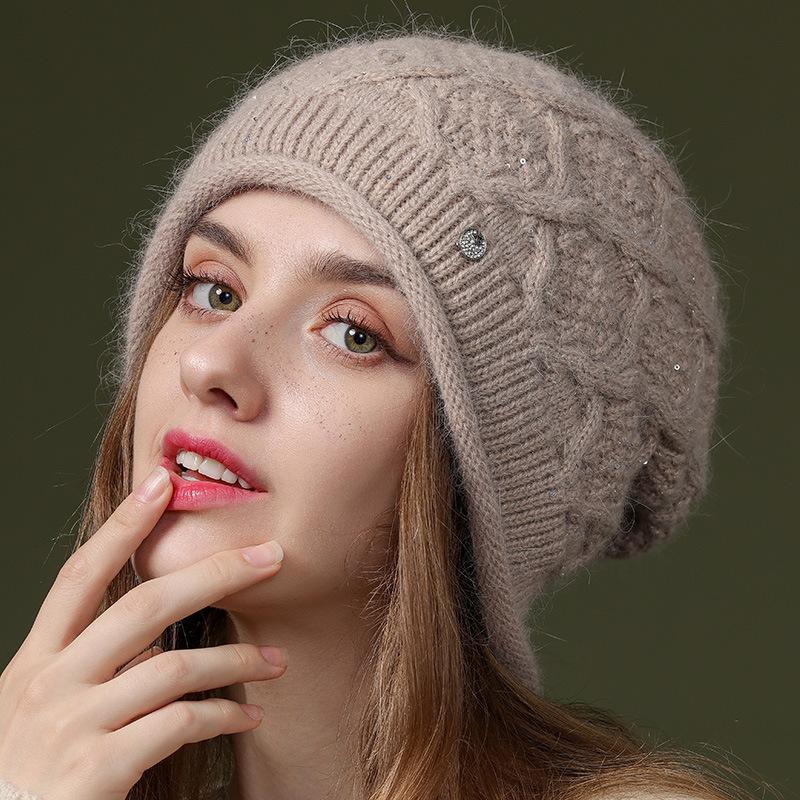 Женские шапки Осенняя модная зимняя шапка для мам Женская теплая вязаная пряжа Шапки-кепки