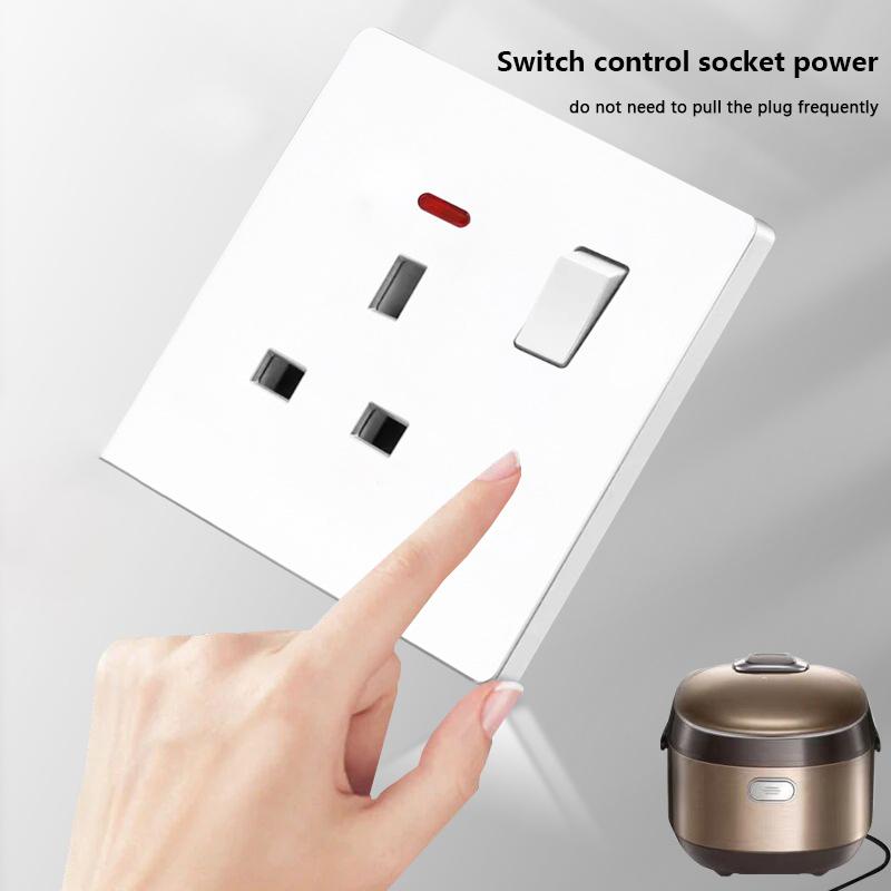 Стандартная розетка Великобритании 13А, двойная USB, вилка Type-C, настенная розетка, 1/2/3-клавишный двухпозиционный выключатель, белая универсальная 5-контактная настенная электрическая розетка
