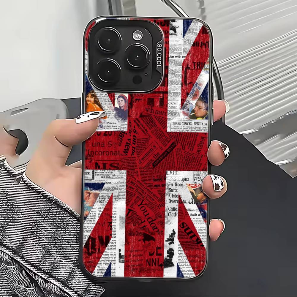 England F-Flag Football matches Phone Case For iPhone 17,16,15,14,13,12,11 Plus,Pro Max,XS,Colored Silver Plated Inside Cover