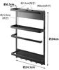Магнитная боковая полка для холодильника Yamazaki Jitsugyo, черная, xx H34 см, держатель для кухонной бумаги, держатель для обертки, 2745, прибл.. Ш24.5 Д6.5
