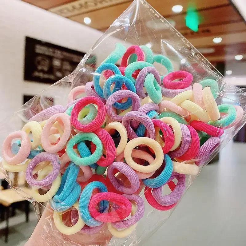50 шт./компл. эластичные резинки для волос для девочек, аксессуары для волос, цветная нейлоновая повязка на голову, детская резинка для волос, подарочные украшения