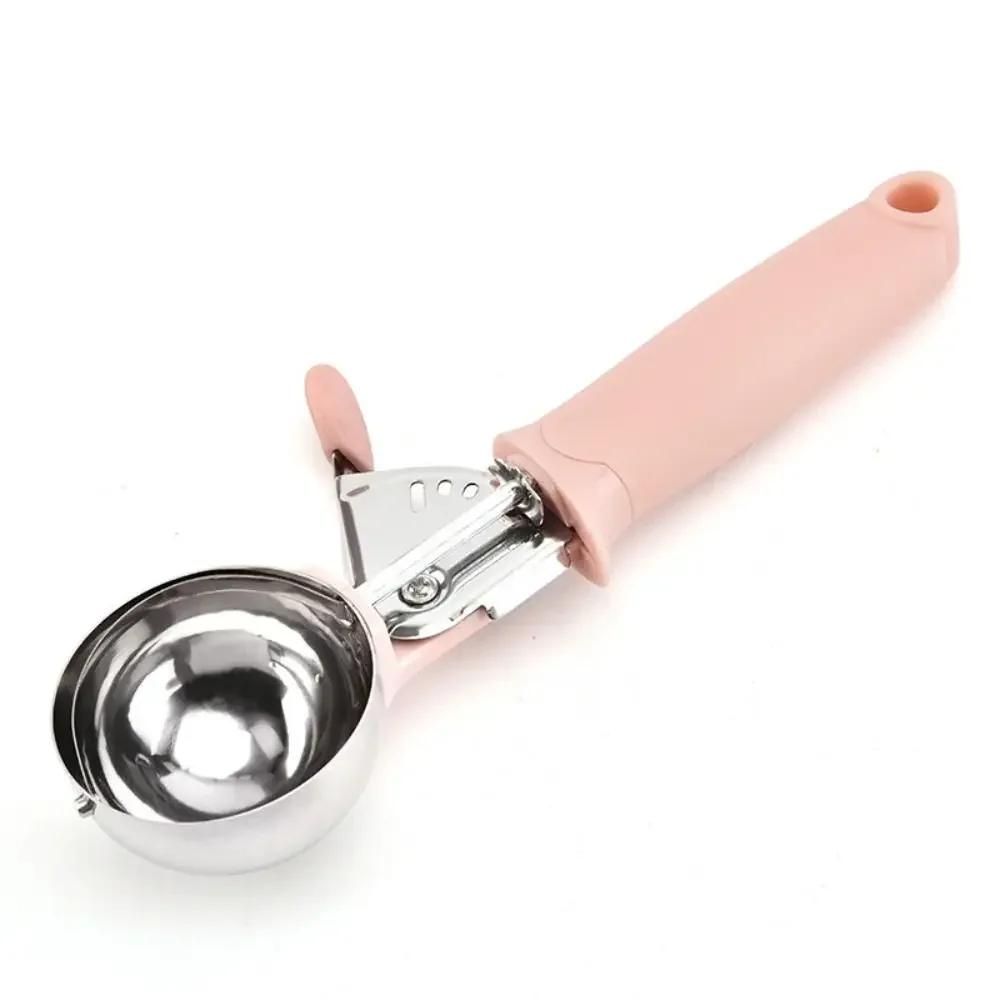Ice Cream Scoop with Trigger Fruit Scoop with Comfort Grip Handle Stainless Steel Ice Cream Scoop for Home Ice Cream Tool