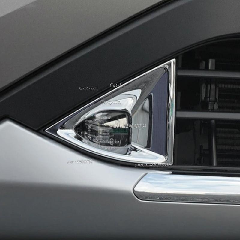 For Nissan Rogue X-Trail T33 ABS Black Chrome Front Fog Light Lamp Cover Protector Molding Bezel Trim Car Styling
