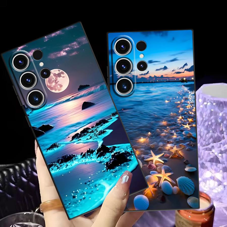 Чехол для телефона Funda для Samsung Galaxy S23 S24 Plus S10 S9 S20 S21 FE Note 20 Ultra 8 9 10 S25 Ultra с рисунком «Морской пейзаж»