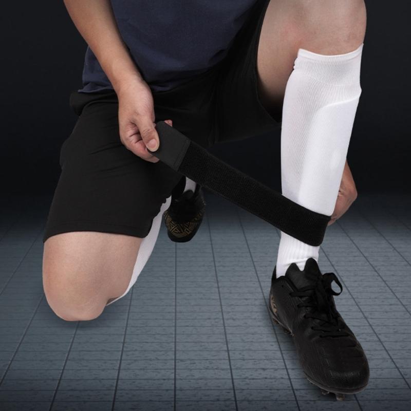 Antislip Sports Football Legging Shin Fixed Strap, Football Ankle Guard for Running & Cycling, Soccer Shin Guard Strap