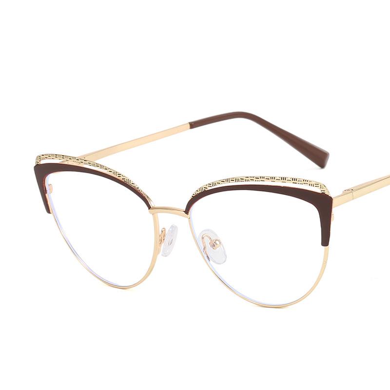 Женские студенческие повседневные очки для путешествий, анти-синий свет, модные индивидуальные художественные винтажные металлические простые очки «кошачий глаз»