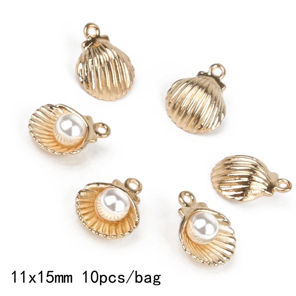 9-12Pcs Multi-Styles Starfish Shell Conch Crown Enamel Charms Pendant For Jewelry Making DIY Bracelet Necklace